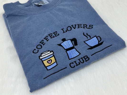 Coffee Lovers Club Embroidered T-Shirt