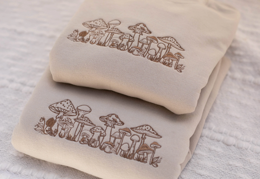 Mushroom Embroidered Crewneck