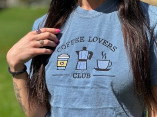 Coffee Lovers Club Embroidered T-Shirt