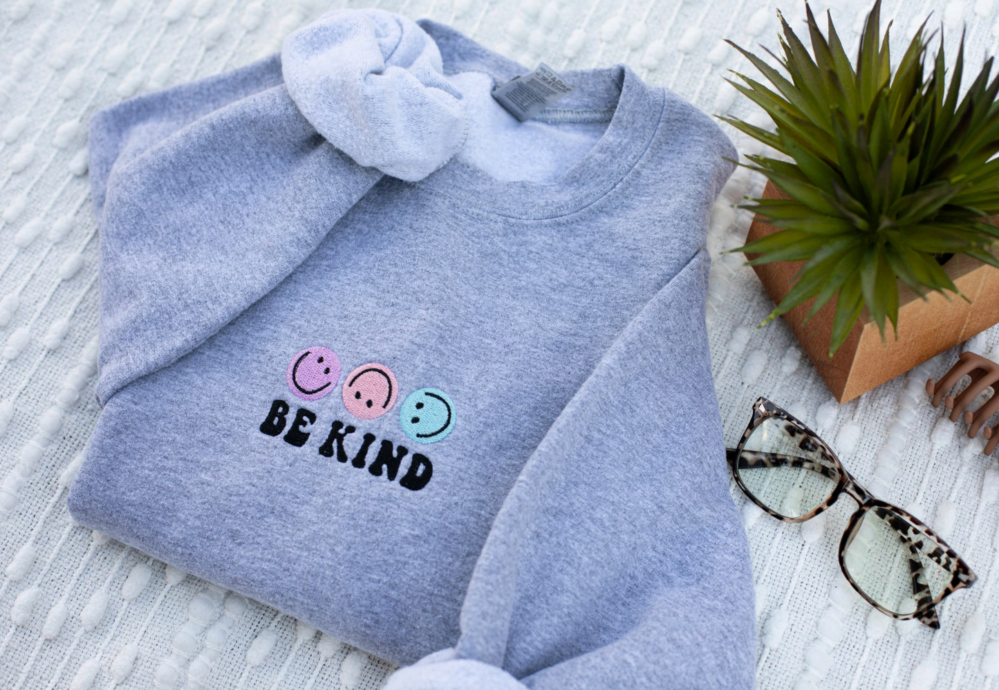 Be Kind Embroidered Crewneck