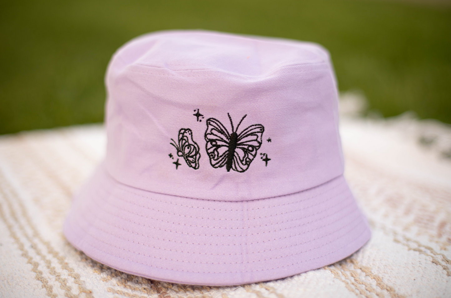 Butterfly Embroidered Bucket Hat