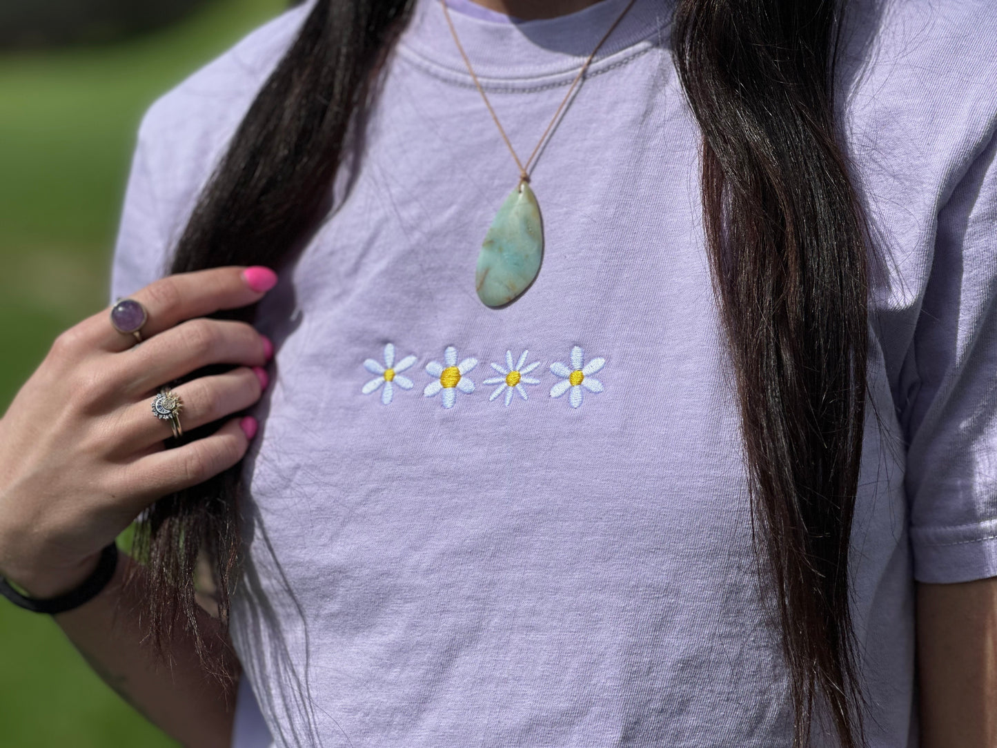 Embroidered Daisy Shirt