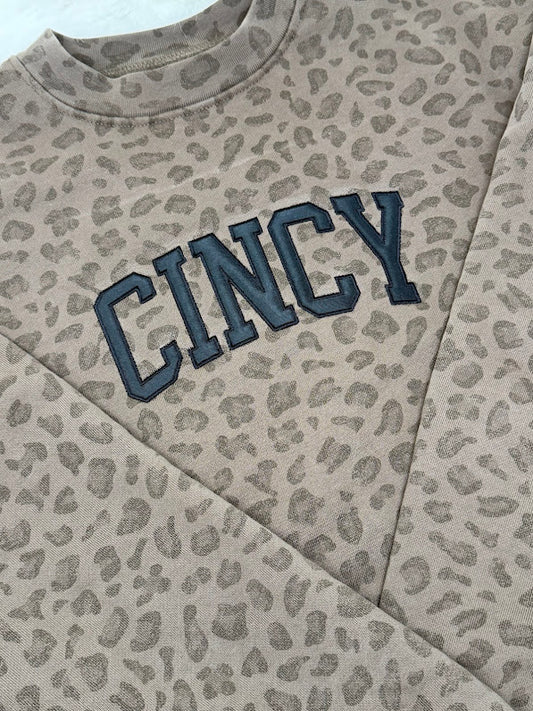 Cincy Cheetah Crewneck
