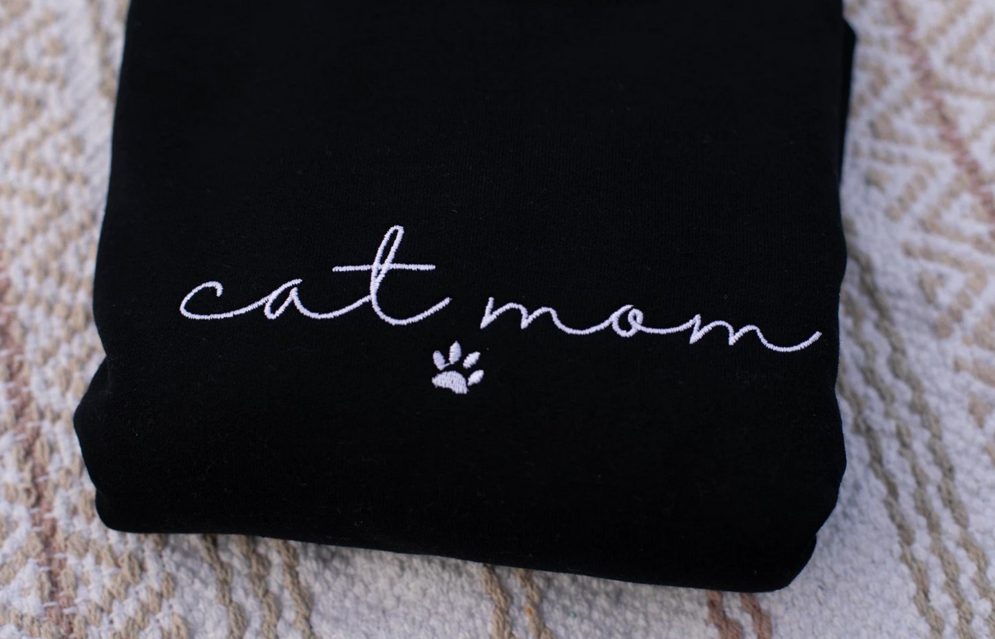 Cat Mom Embroidered Crewneck