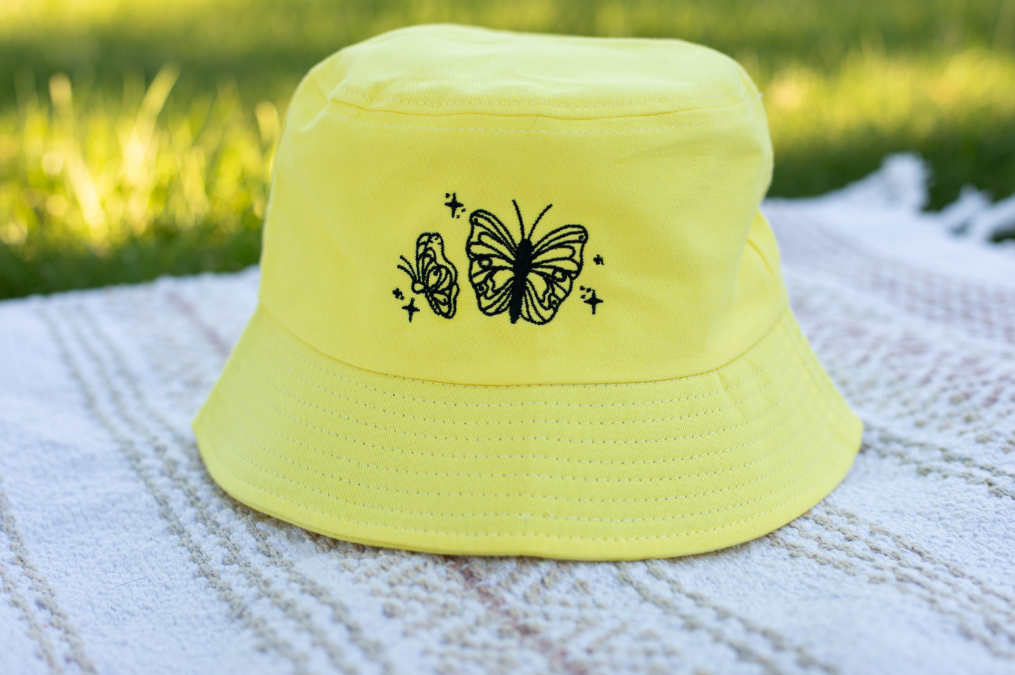 Butterfly Embroidered Bucket Hat