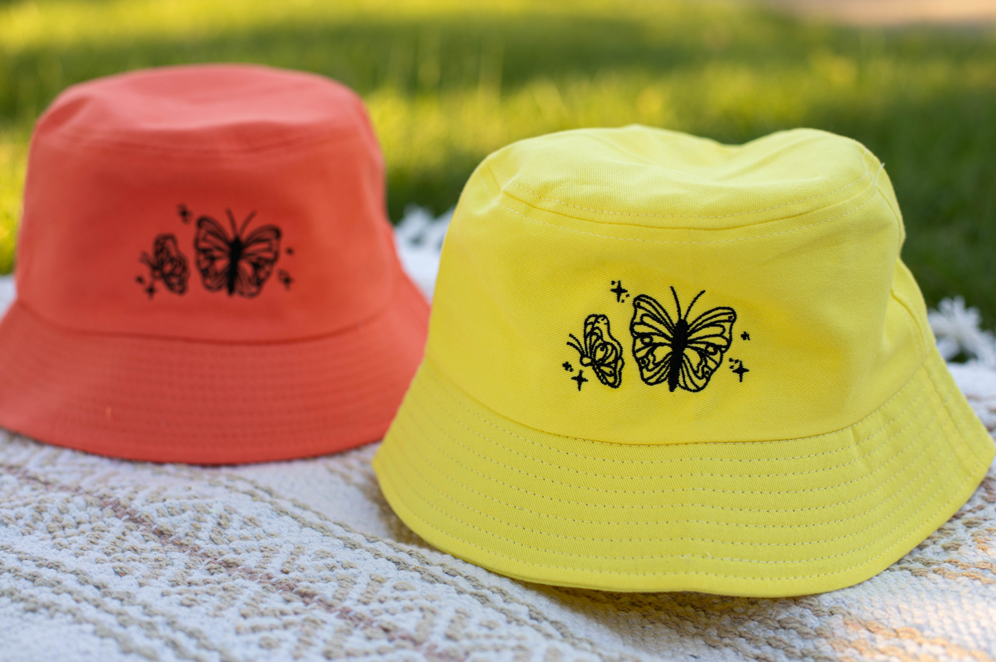 Butterfly Embroidered Bucket Hat