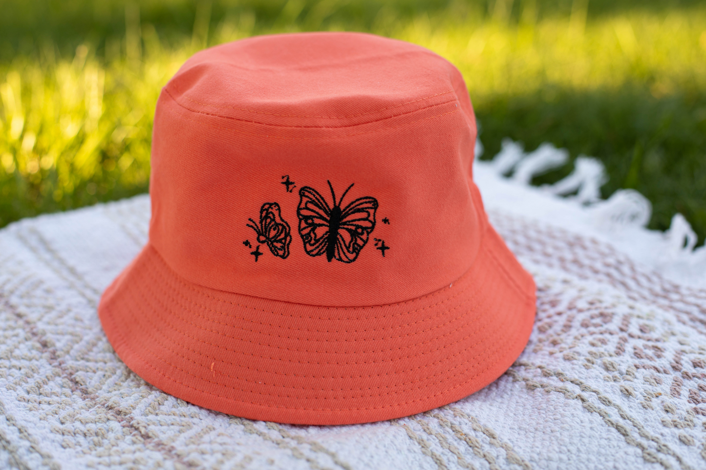 Butterfly Embroidered Bucket Hat